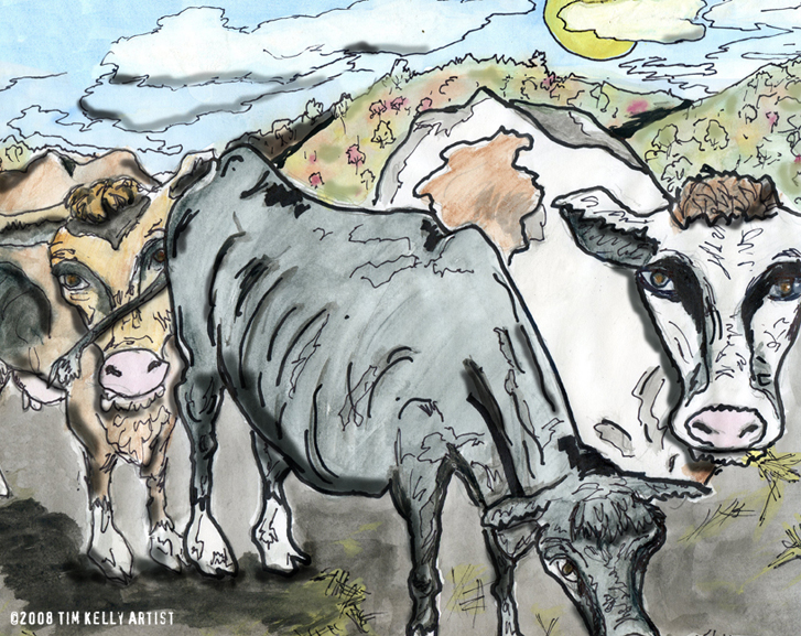 moo every cow waits in turn tim kelly artist illustration wvu